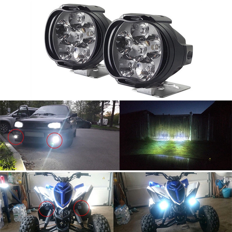 2PCS Waterproof Motorcycle Motorbike LED Spot Fog Lights Headlight