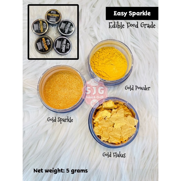 easy sparkle EDIBLE gold powder luster dust gold flakes glitter