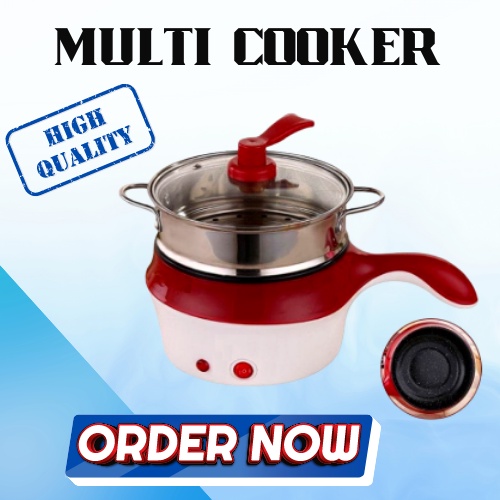 Portable Multifunction Electric Cooking Pot with Steamer Nonstick Rice