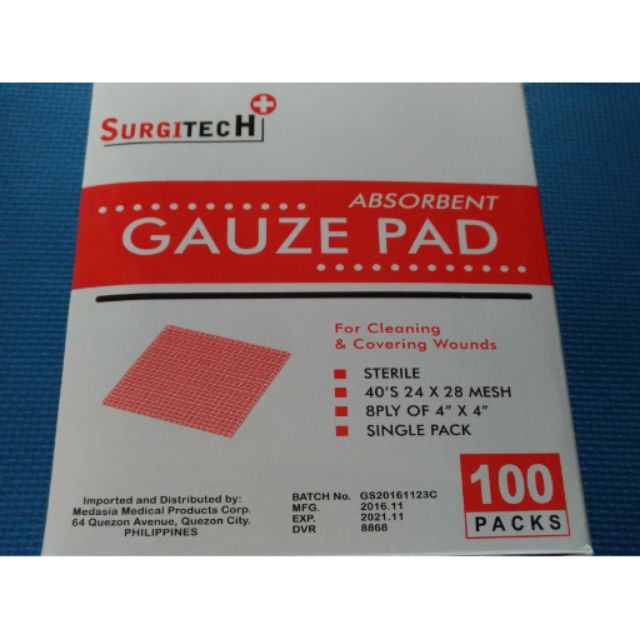 SURGITECH Sterile Gauze Pad 4x4 (100pcs/box) Shopee Philippines