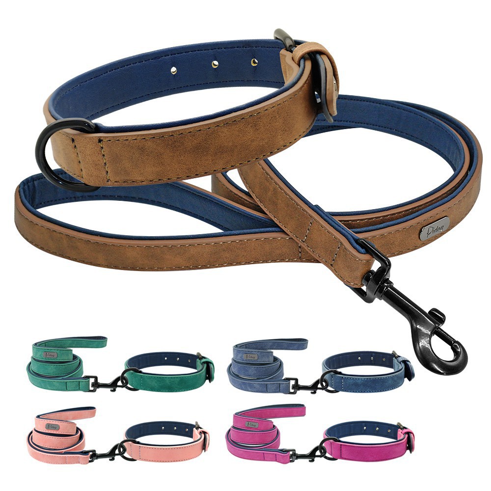 [hot sale]Premium Velvet Suede Leather Dog Collar and