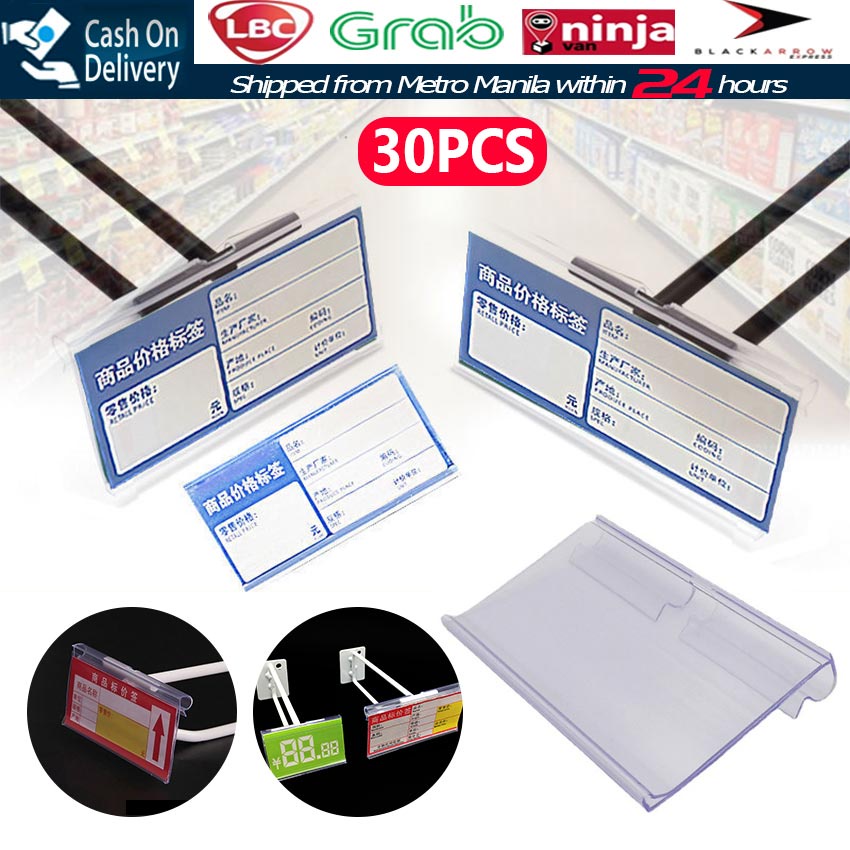 【Fast Delivery】30pcs PVC Price Tag Sign Label Display Hanging Holder
