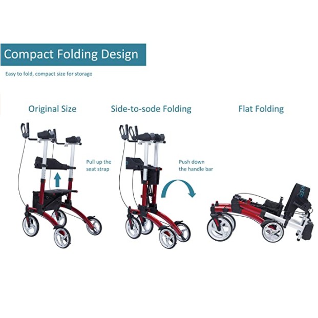 Upright Rollator Walker Stand Up Folding Rollator Walker Shopee