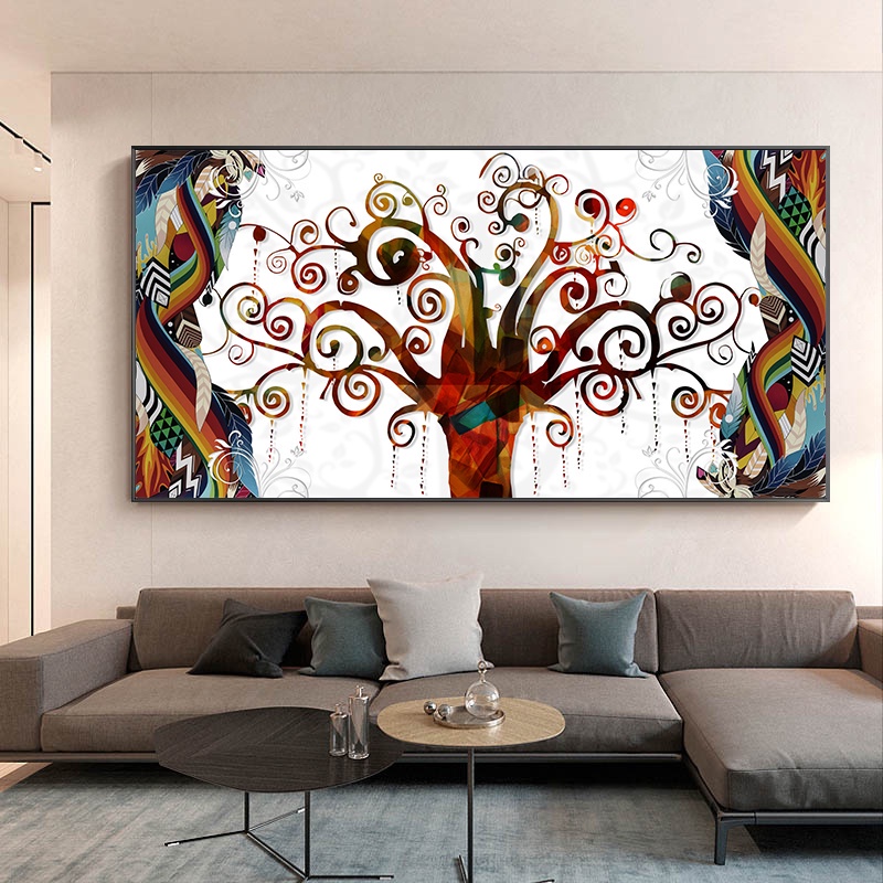 Creative Design Life Tree Canvas Painting House Entrance Wall Decor Picture HD Print Shopee
