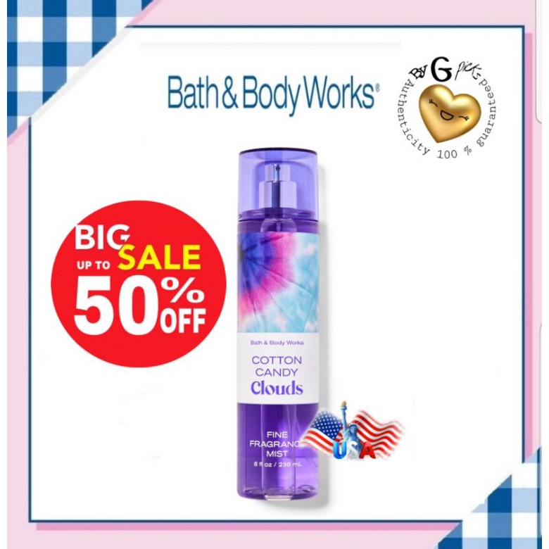 Bath & Body works Cotton Candy Clouds Body mist 236 ml (USA) Shopee