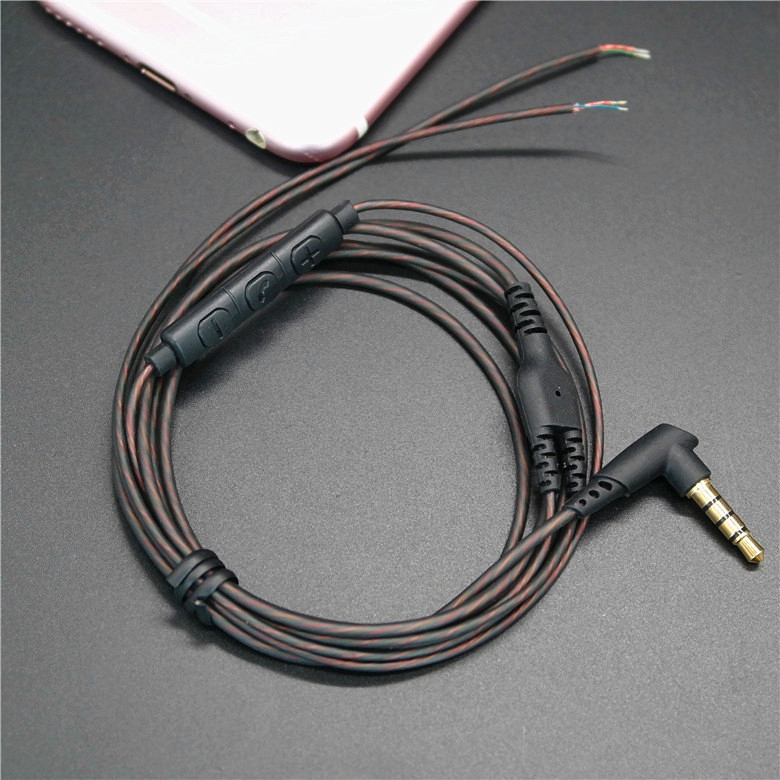 Handmade DIY earphones cable with mic earbuds line compatible with wire