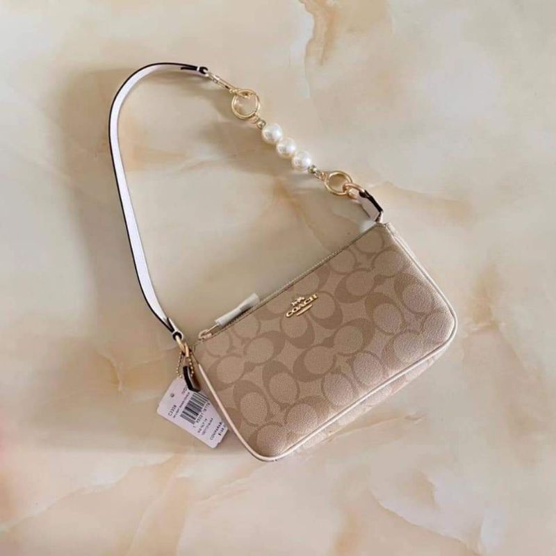 AUTHENTIC COACH NOLITA 19 WHITE SIGNATURE l 7 1/2" (L) x 4 1/2" (H) x 2