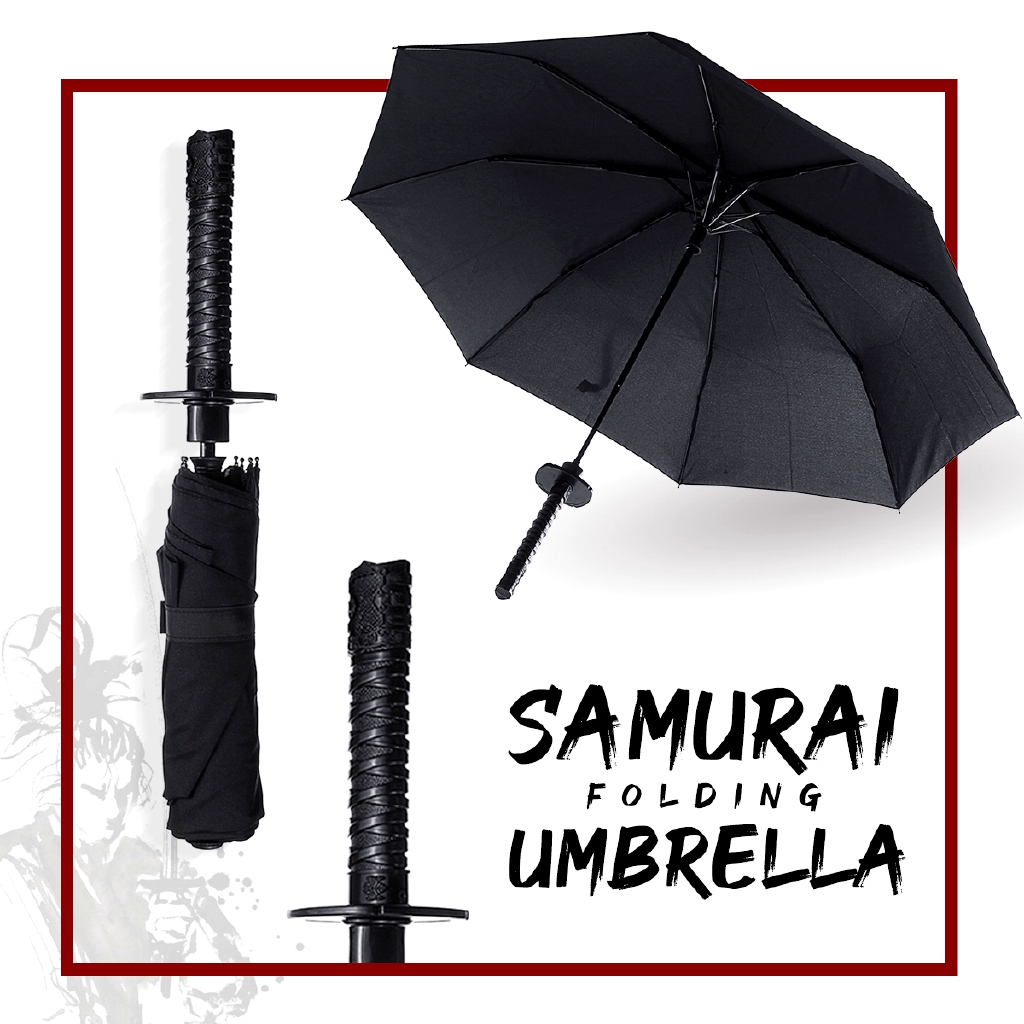 Katana Shape Folding Umbrella Automatic Open Sword Handle Parasol Sun