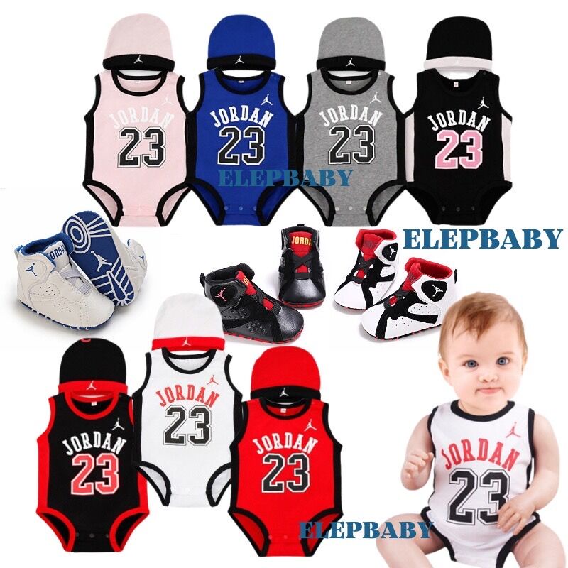Baby Boy Basketball Jersey Romper+hat Set Newborn Baby Jersey Terno