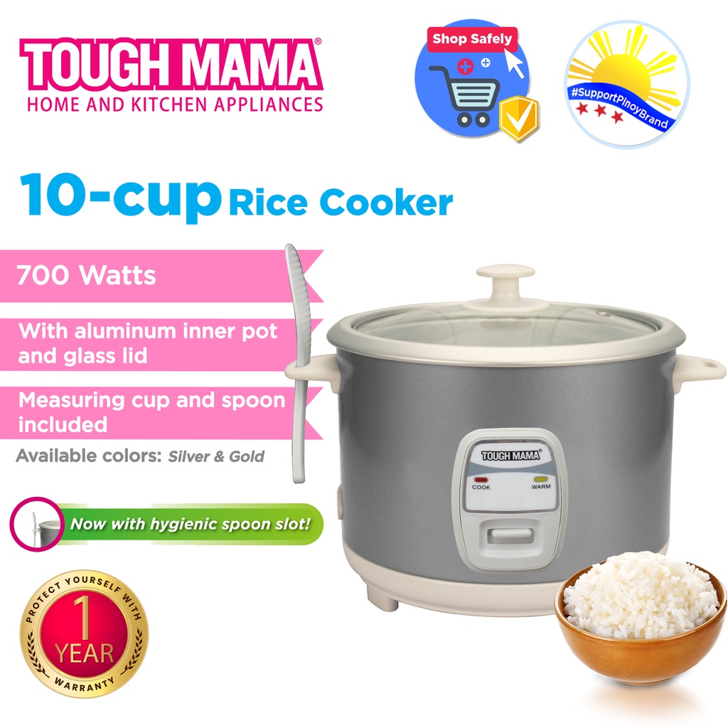 Tough Mama NTMRC181G 1.8L Straight Rice Cooker (SILVER) Shopee