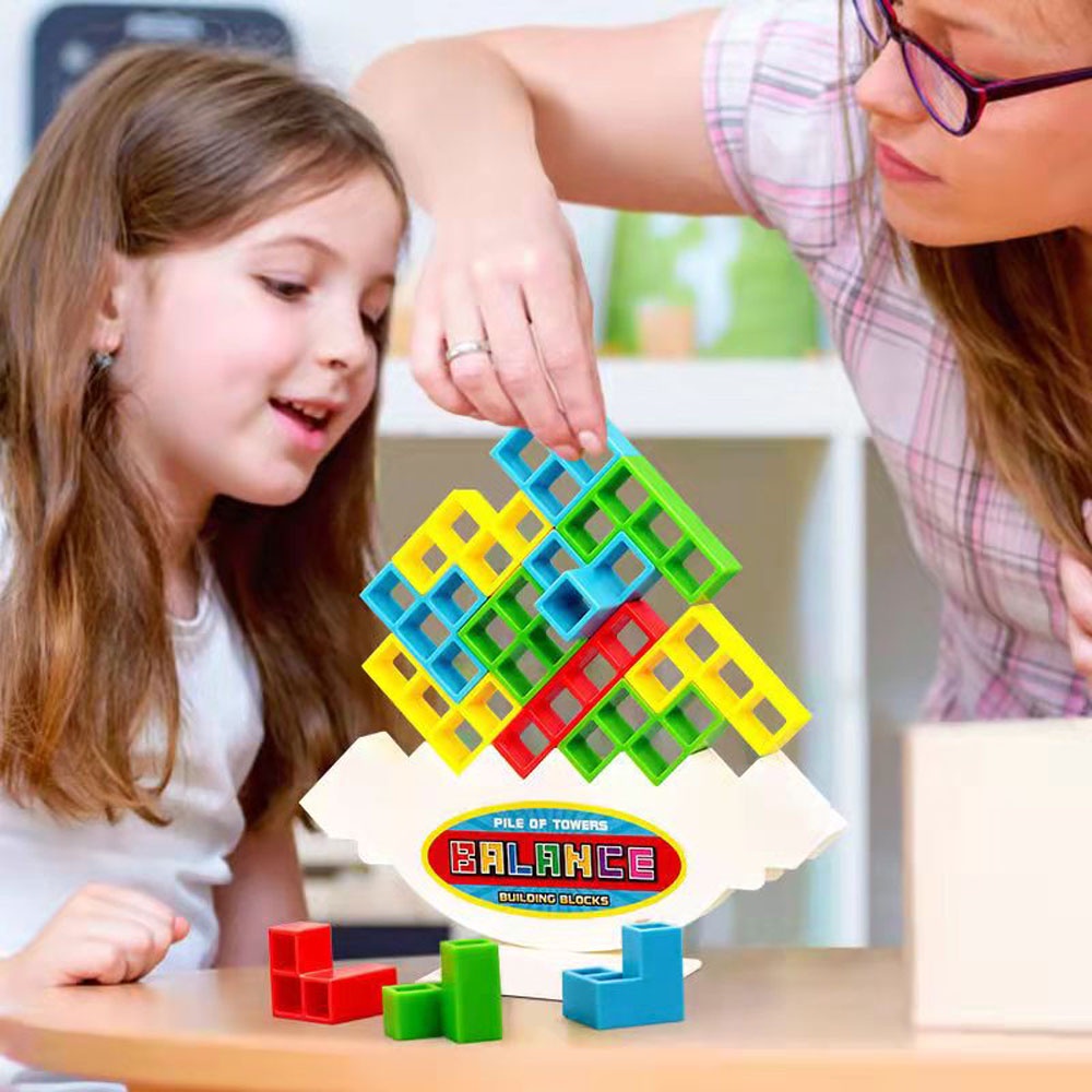 Tetra Tower Game Tetris Balance Tetris Tower Puzzle Board Game Kids