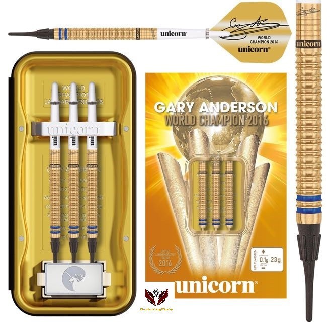 Unicorn Soft Tip Darts Gary Anderson 18G Gold Titanium Tungsten Dart - | Shopee Philippines