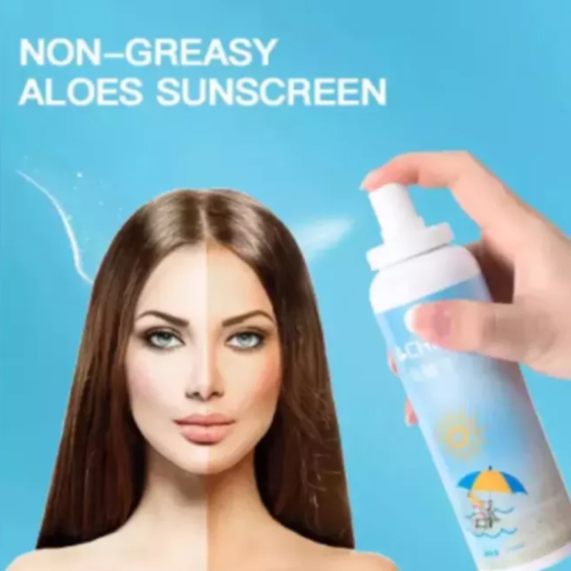 HILELU Suncreen Spray Whitening Suncreen Waterproof Body and Face Aloe