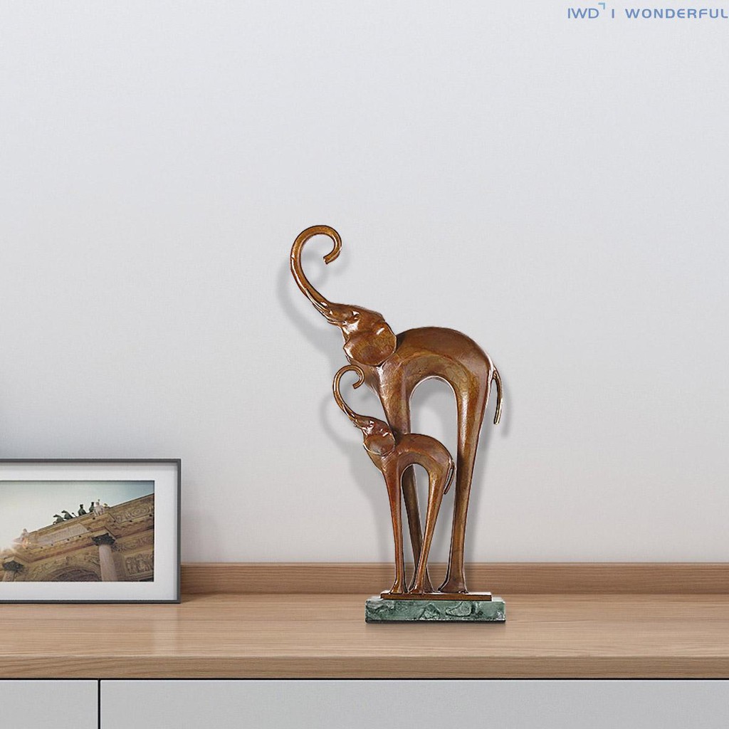 IWD Tooarts Art Decor Collection Brass Elephant Sculpture Mother