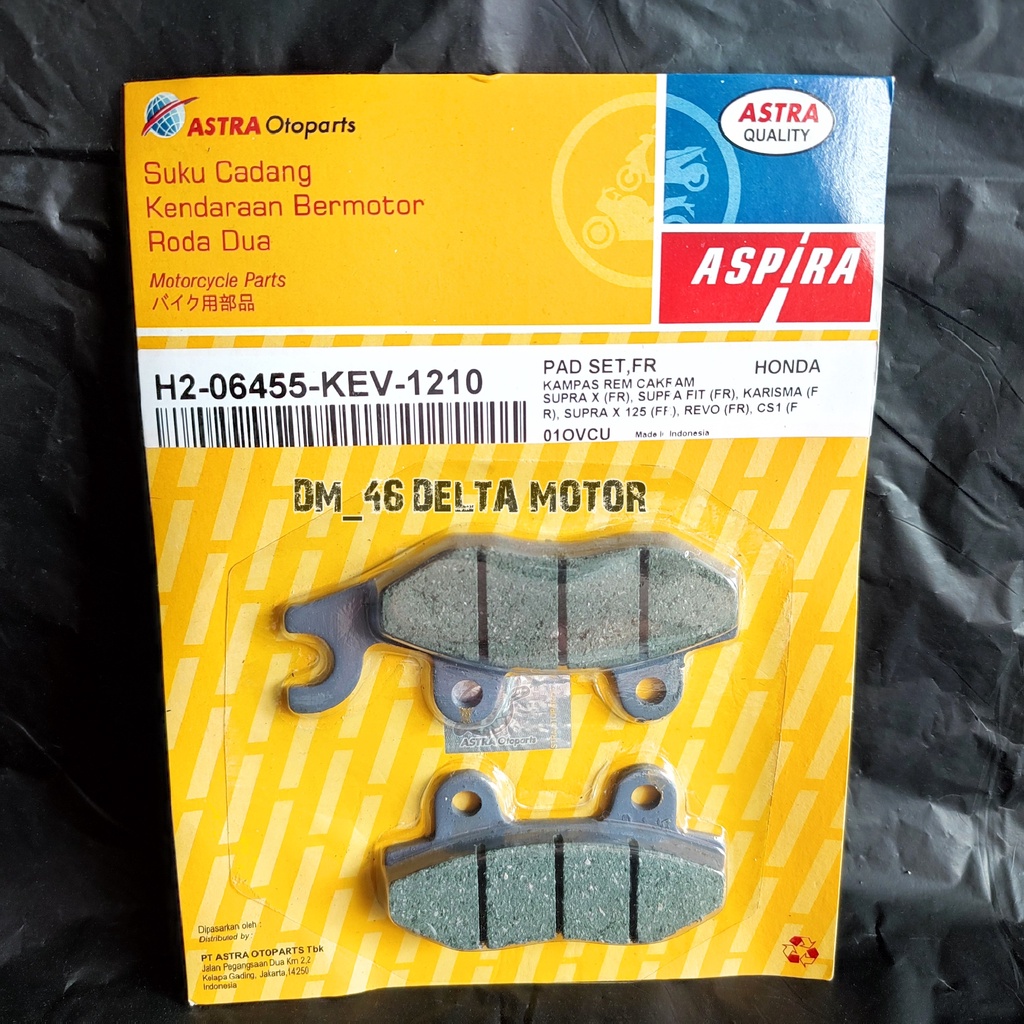 Aspira Diskpad Disc Pad Front Brake Pad Supra X Supra X 125 Supra Fit