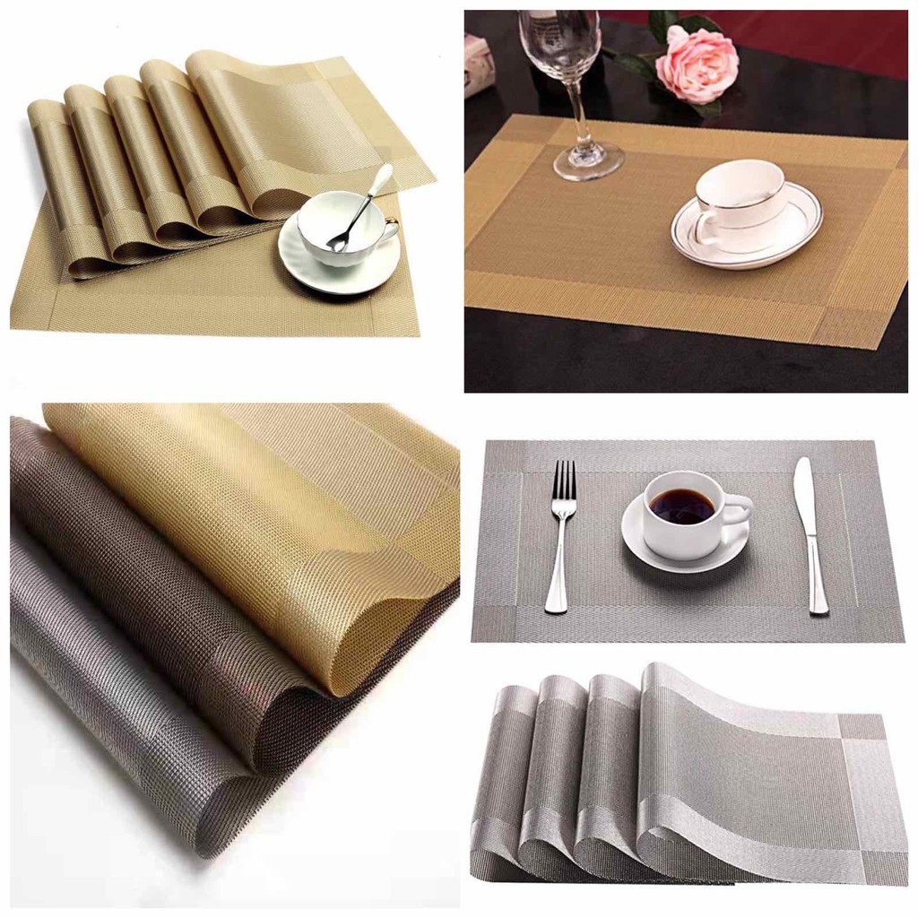 PVC Placemats and Coasters Dining Table Place Mats Washable Shopee