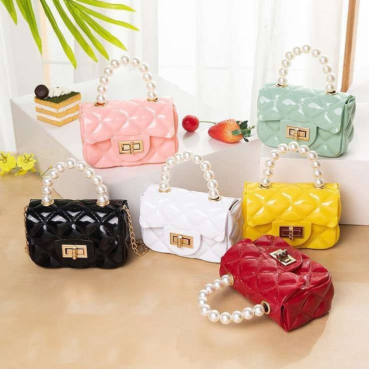 Yvon 081 High quality pearl Cute Mini Fashion Jelly Bag Sling Bag For Kids Children Shopee