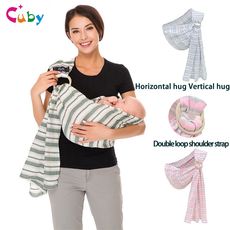 Japan CUBY Fashion Baby Sling DoubleRing Adjustable Horizontal Holding Vertical HugStyle