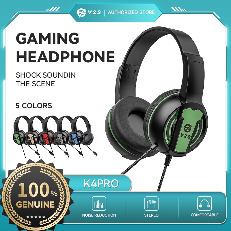 V2s K4PRO Game Headset PC DESKTOP Noise Reduction Treble Hidden Microphone Volume Adjustment