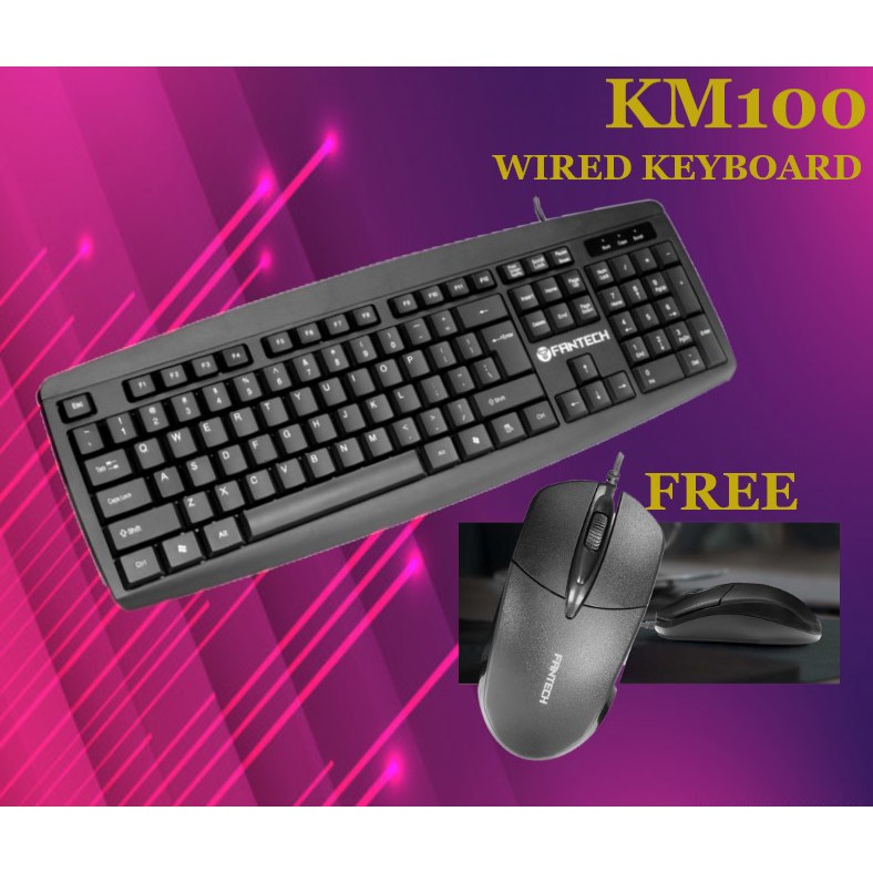 FANTECH KM100 High Performance Wired Office Gaming Keyboard Mouse Combo