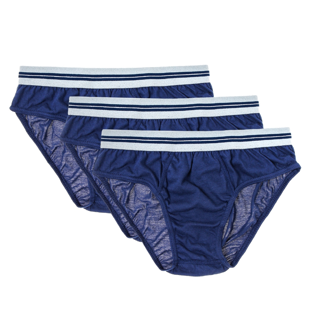 Baleno Men's 3Piece Striped Brief Underwear Set in Blue Shopee
