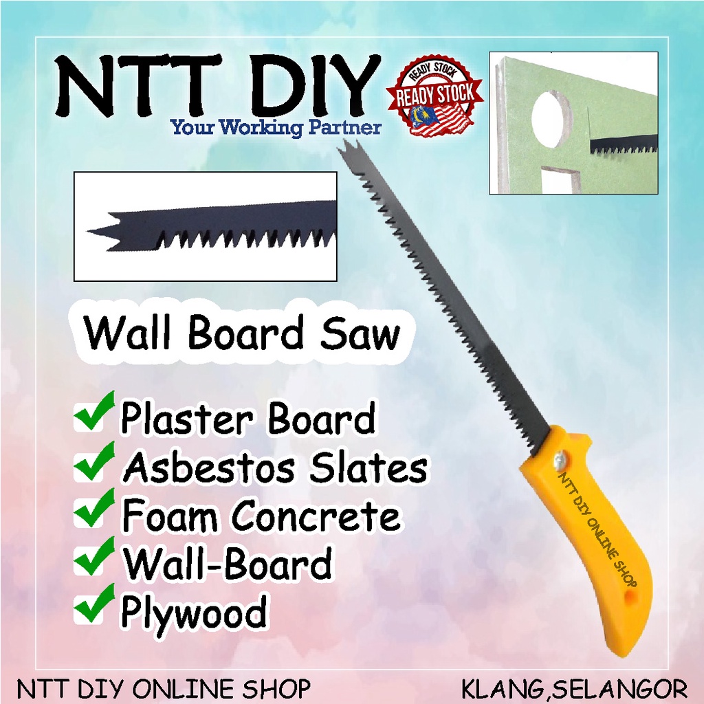 NTT DIY Wall Board Saw for Cutting Plaster Ceiling Gypsum Drywall Wood