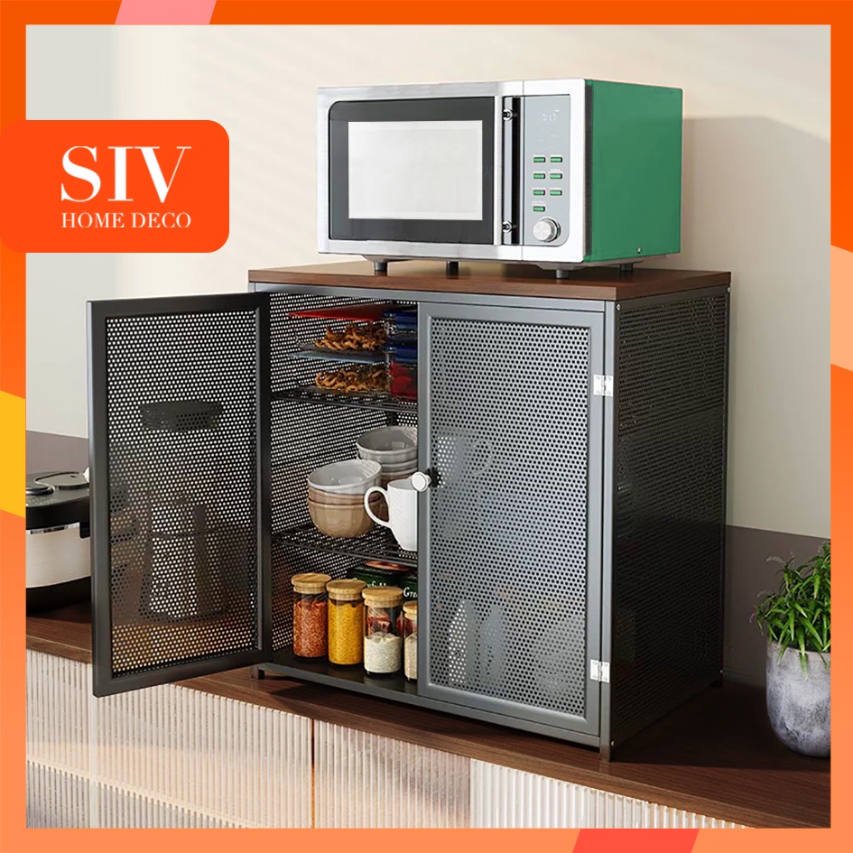 Siv Kitchen Rack Countertop Organizer Shelf With Door For Dish