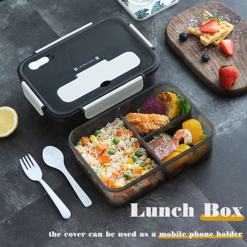 Lunch Box Sealed Insulated Plastic Bento Box with Fork Spoon Suitable