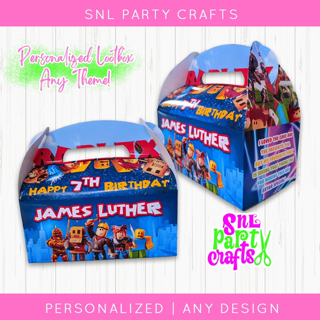 Roblox Loot box Loot bag Gable box Birthday Giveaway Candy bag Roblox
