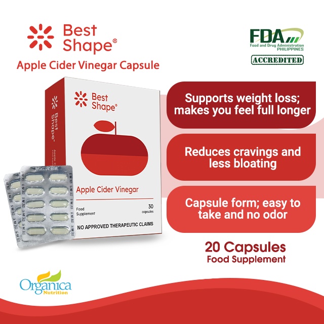 [ For Weight Loss ] BestShape Apple Cider Vinegar Capsules (20 Capsules