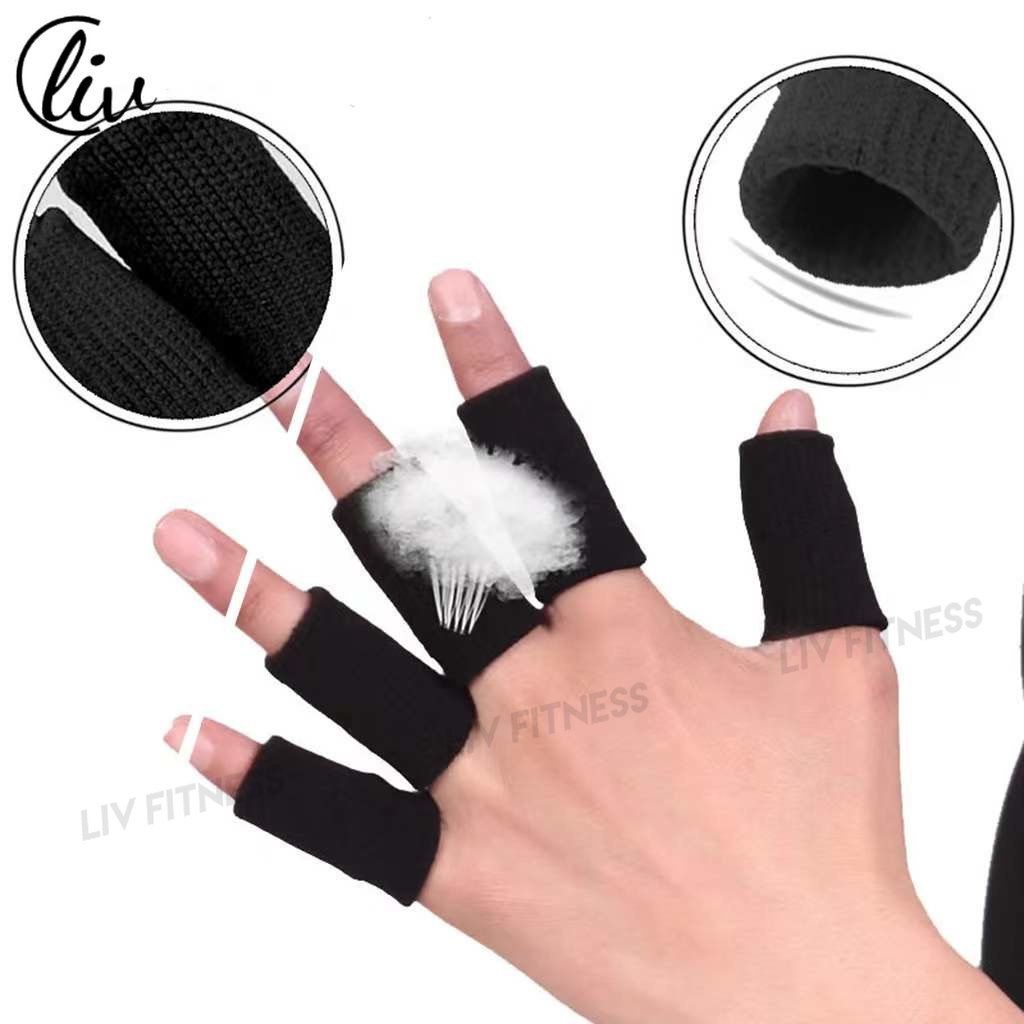 10 PCs Elastic Finger Sleeves Sport Support Brace Thumb Protector For Basketball Elastic