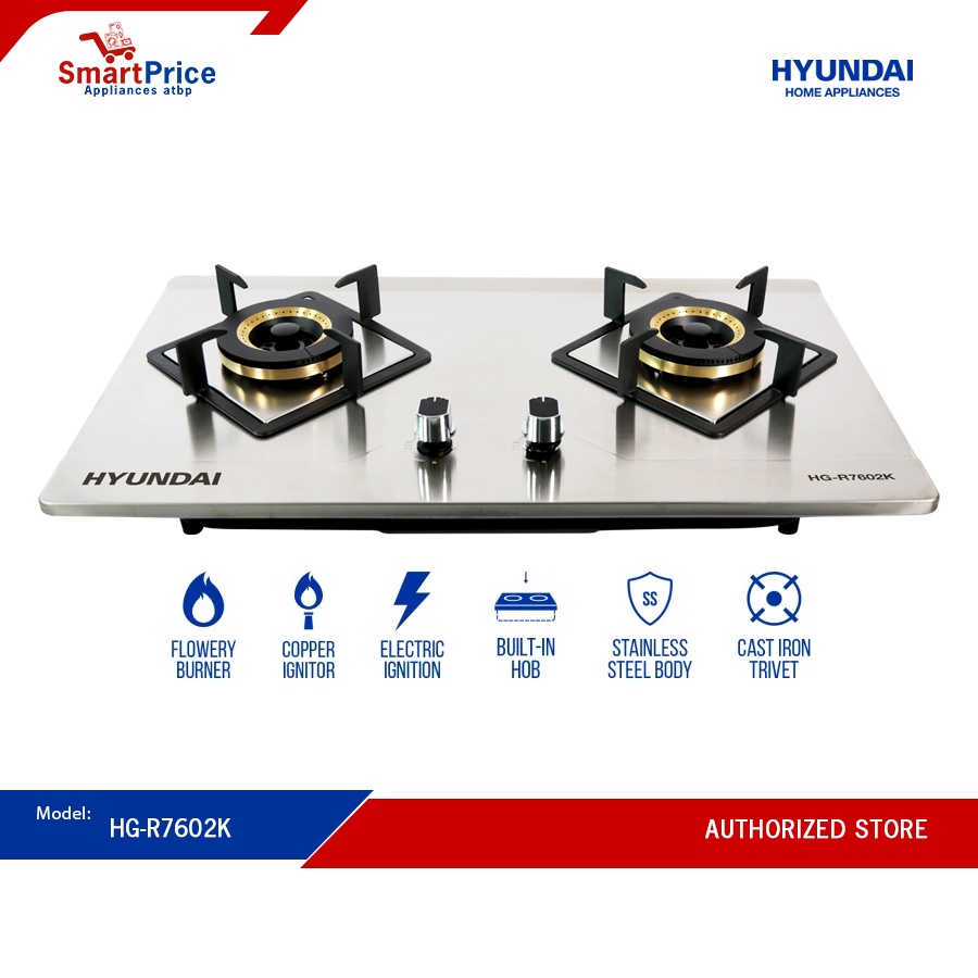 Hyundai Double Burner Stainless Steel Gas Stove HGR7602K Shopee