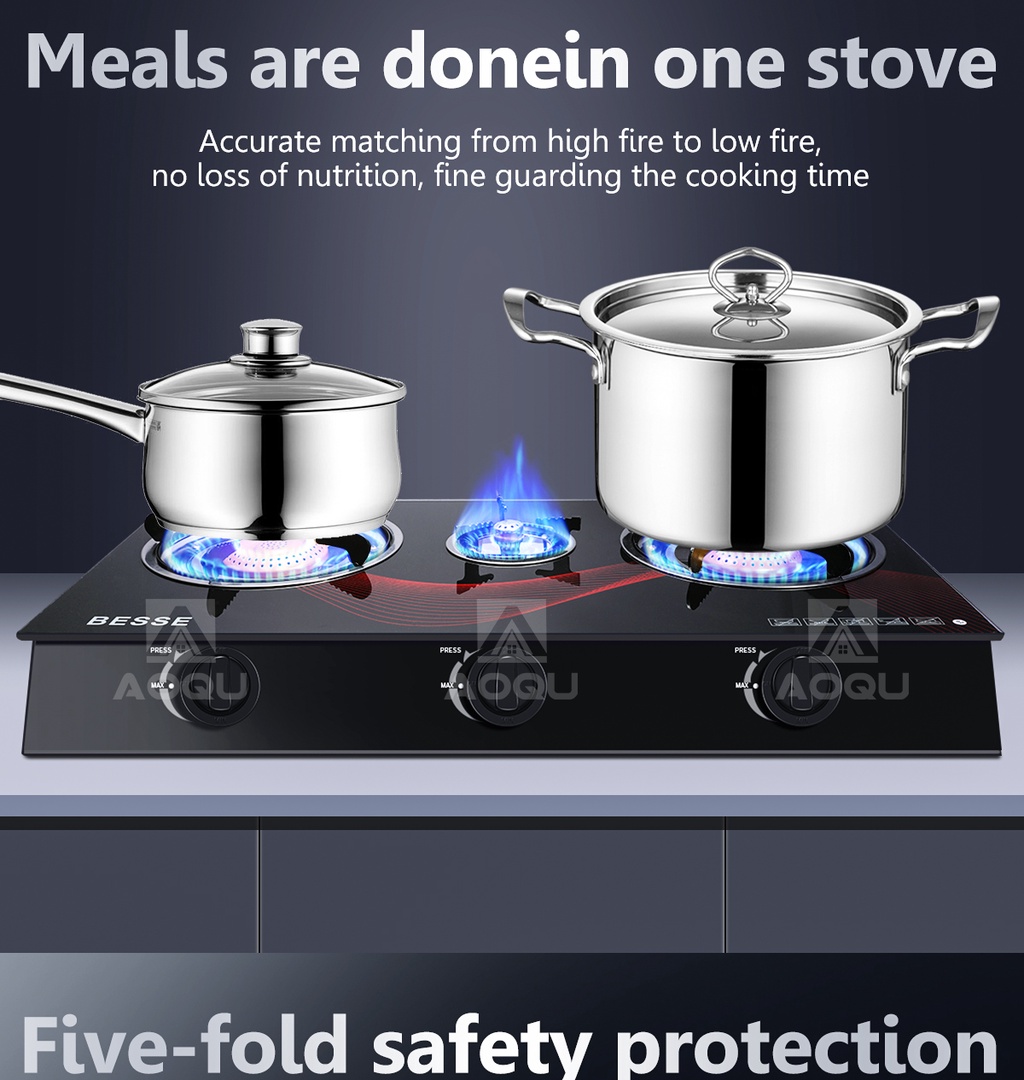 YKEAA Gas Stove Three Stove Gas Embedded Natural No Installation