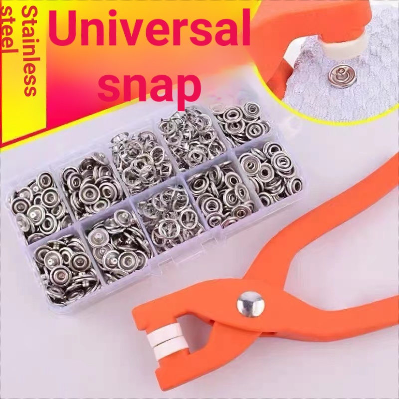 50 Sets Snap Fasteners Kit Tool, Metal Snap Buttons Rings with Fastener