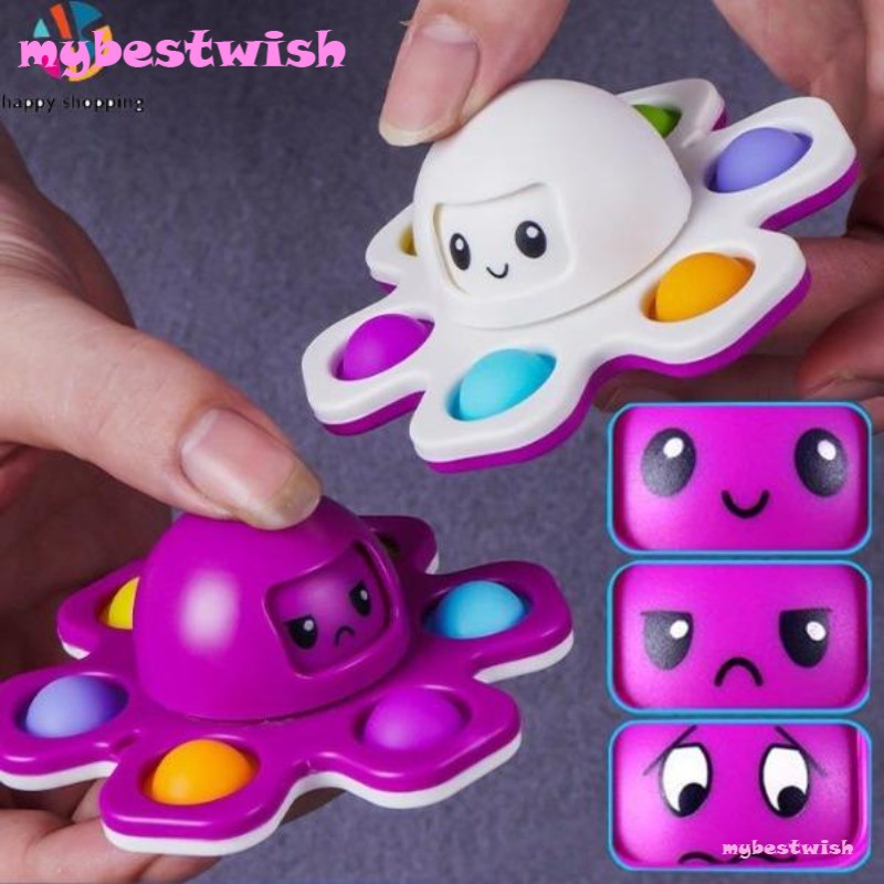 Nowa Obrotowa Zabawka Pop It Fidget Spinner Flip Octopus Shift Twarz do
