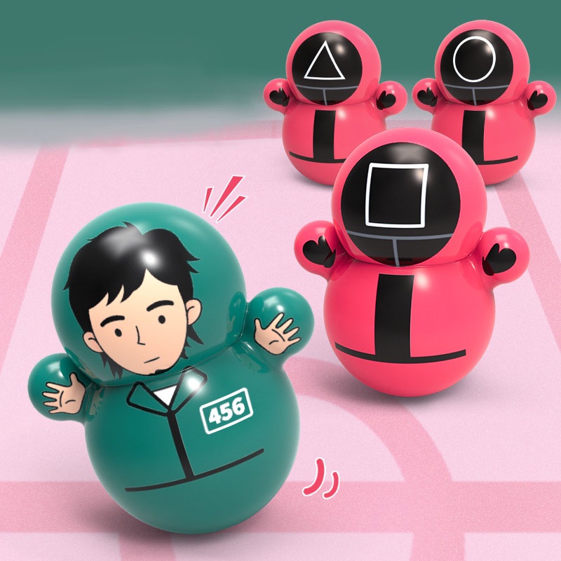 Squid Game Tumbler Swing Kreskówka Lalka Bałwan Mini Zabawka Boże