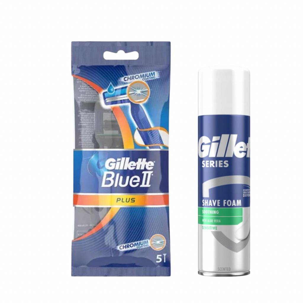 Zestaw maszynek Gillette Blue 5szt + Pianka Gillette Shopee Polska
