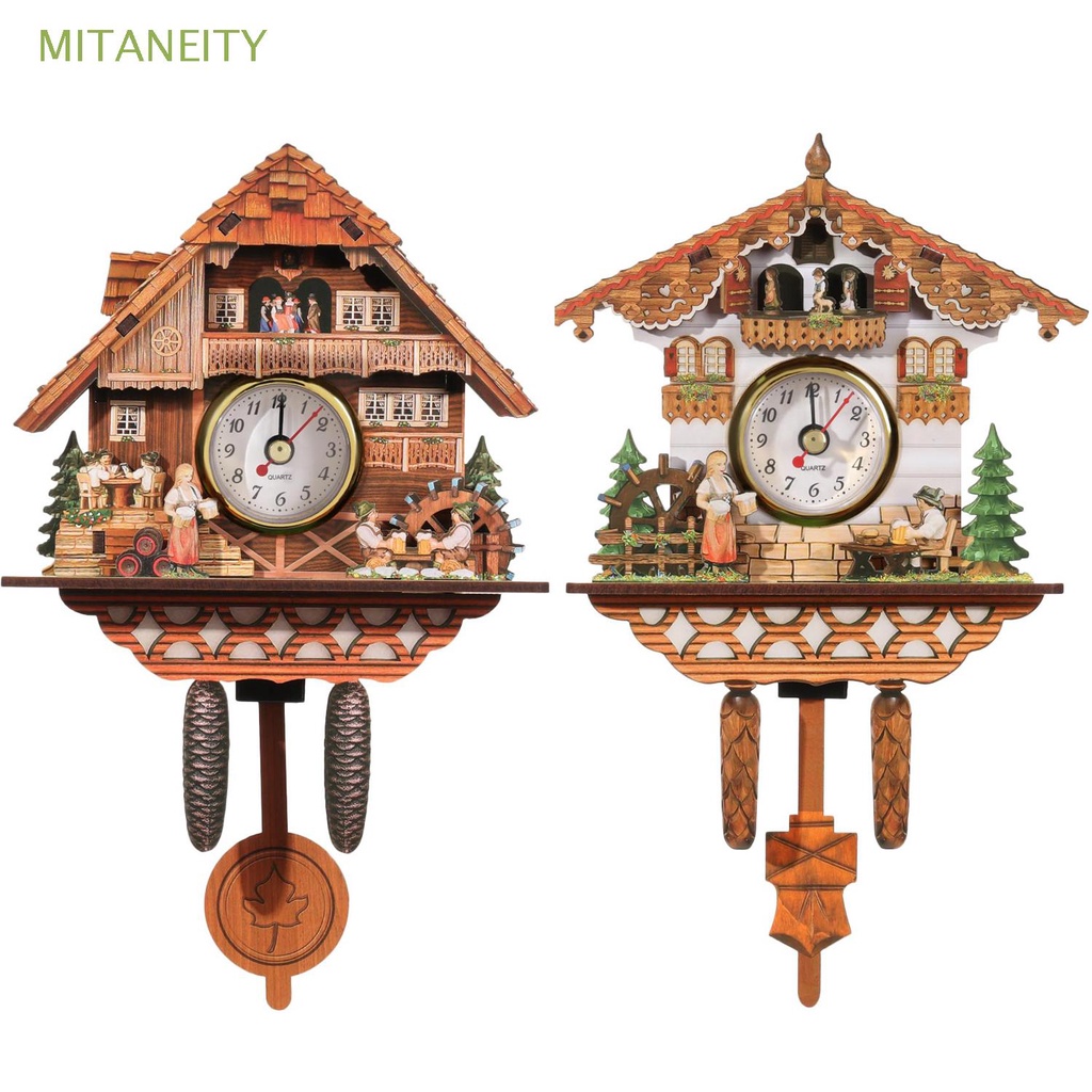 MITANEITY Home Decor Cuckoo Clocks Retro Quartz Wall Clock Living Room