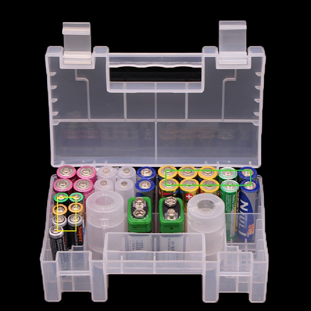ro4pl Plastic Battery Box Storage Case Holder Organizer for AA AAA C D