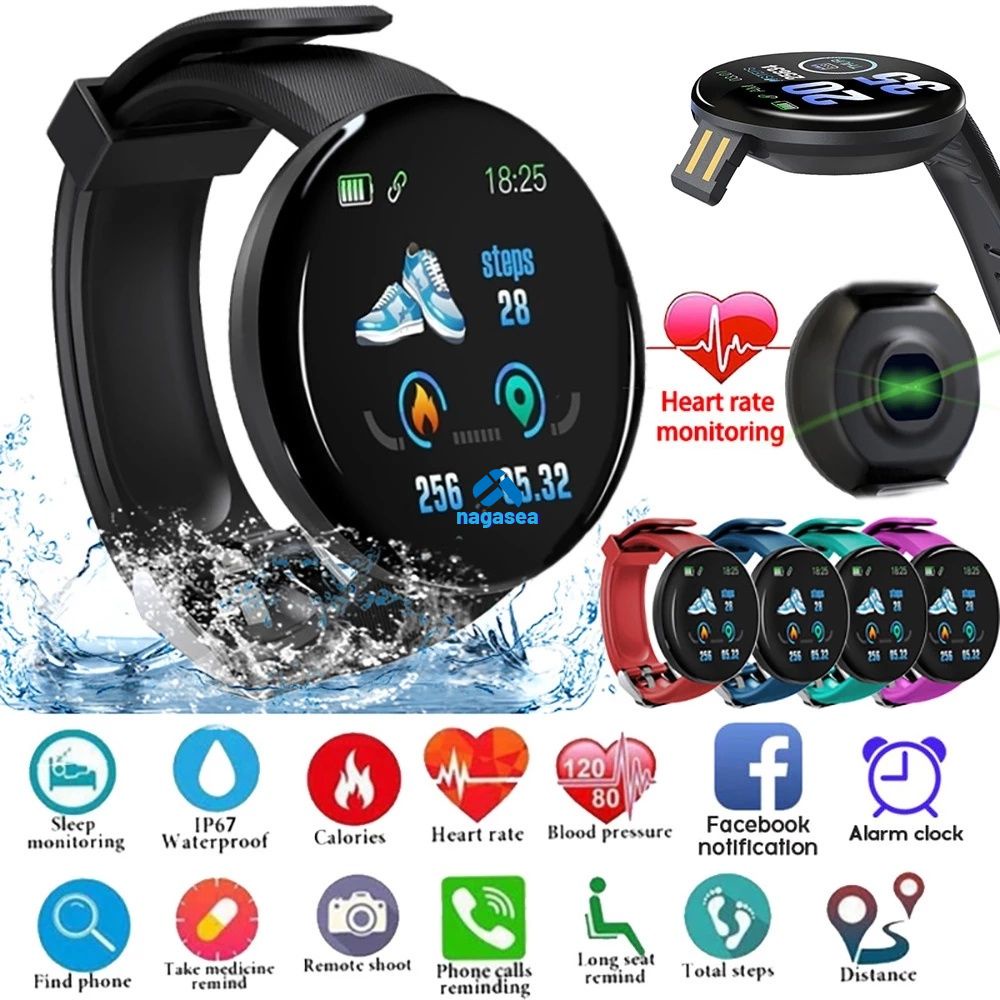 Smartwatch D18S Smartband Sport Ip65 Anti Air Ip65 Untuk Fitness