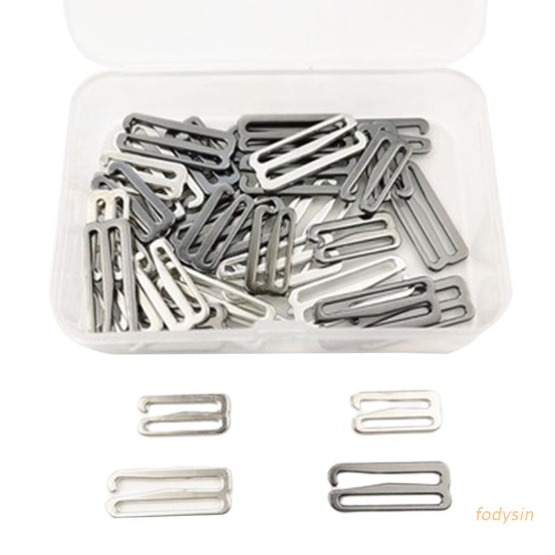 fodysin 40pcs 2 Sizes Metal Swimsuit Bra Strap Slide Hooks Replacement