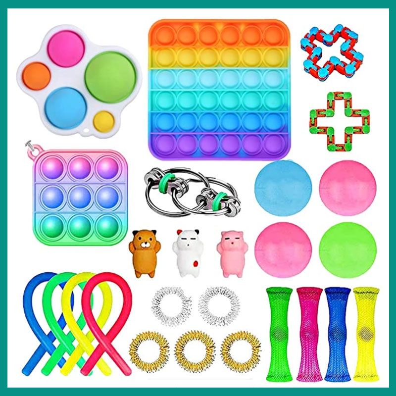 Pop It Fidget Zestaw Zabawek Relief Bubble Popit Prosta Dimple Gra dla