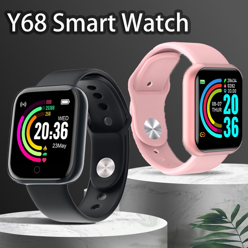 Y68 Unisex Zegarek Sportowy Bluetooth Wodoodporny Inteligentny Zegarek