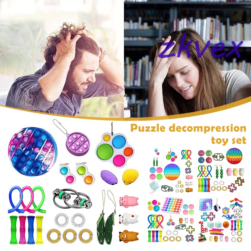 Push Pop It Fidget Toy Set Sensory Fidget Toys Pack for Kids or Adults