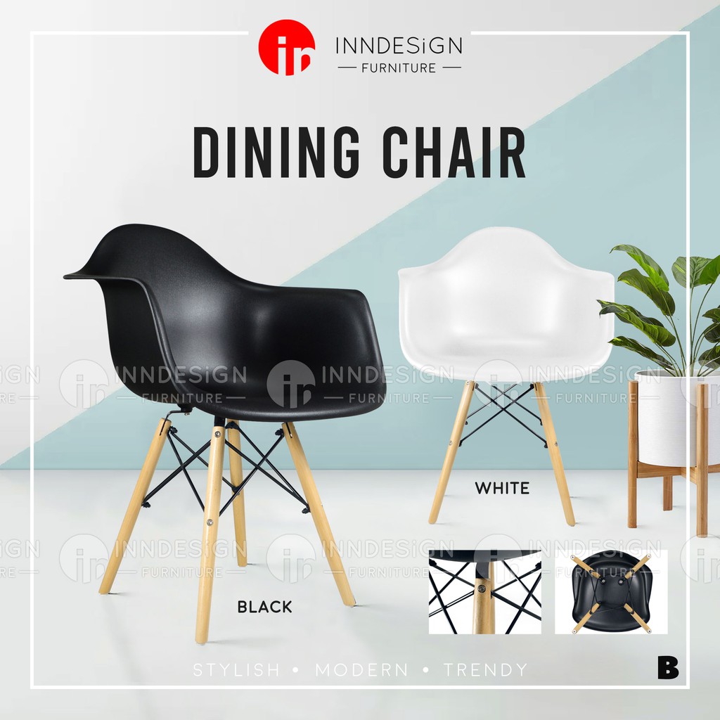 [LOCAL SELLER] EAMES TYPE B 309 DINING CHAIR (BLACK AND WHITE) (FREE