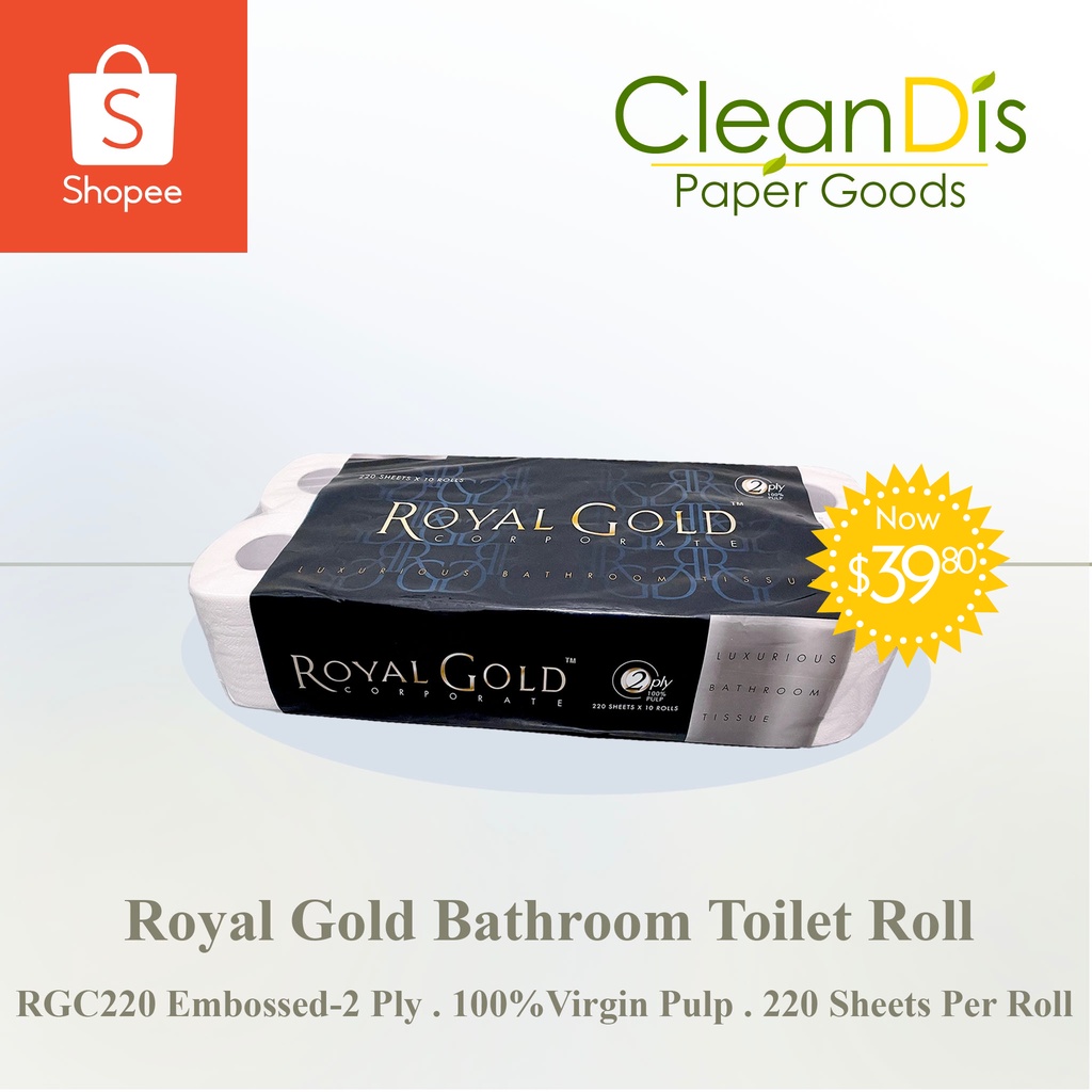 Only 3.98 !!! (Bundle of 10) 2Ply Royal Gold Toilet Paper 10 Rolls x