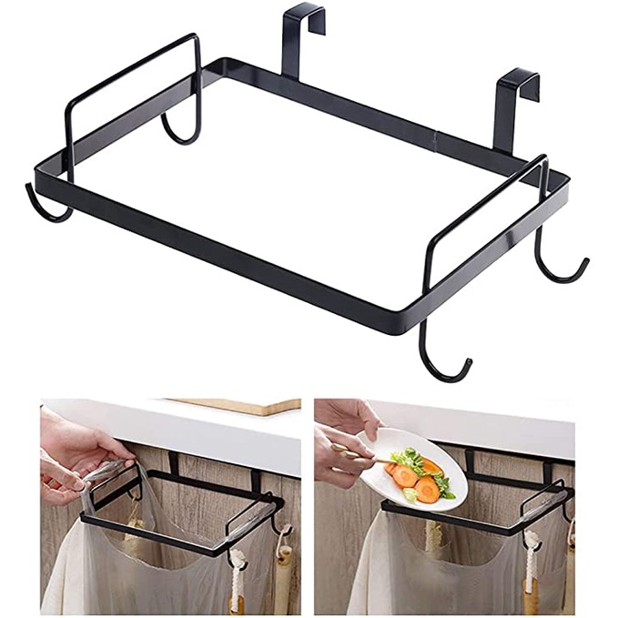Metal Over The Holder Garbage Bag Holder Portable Trash Bag Holder for Kitchen