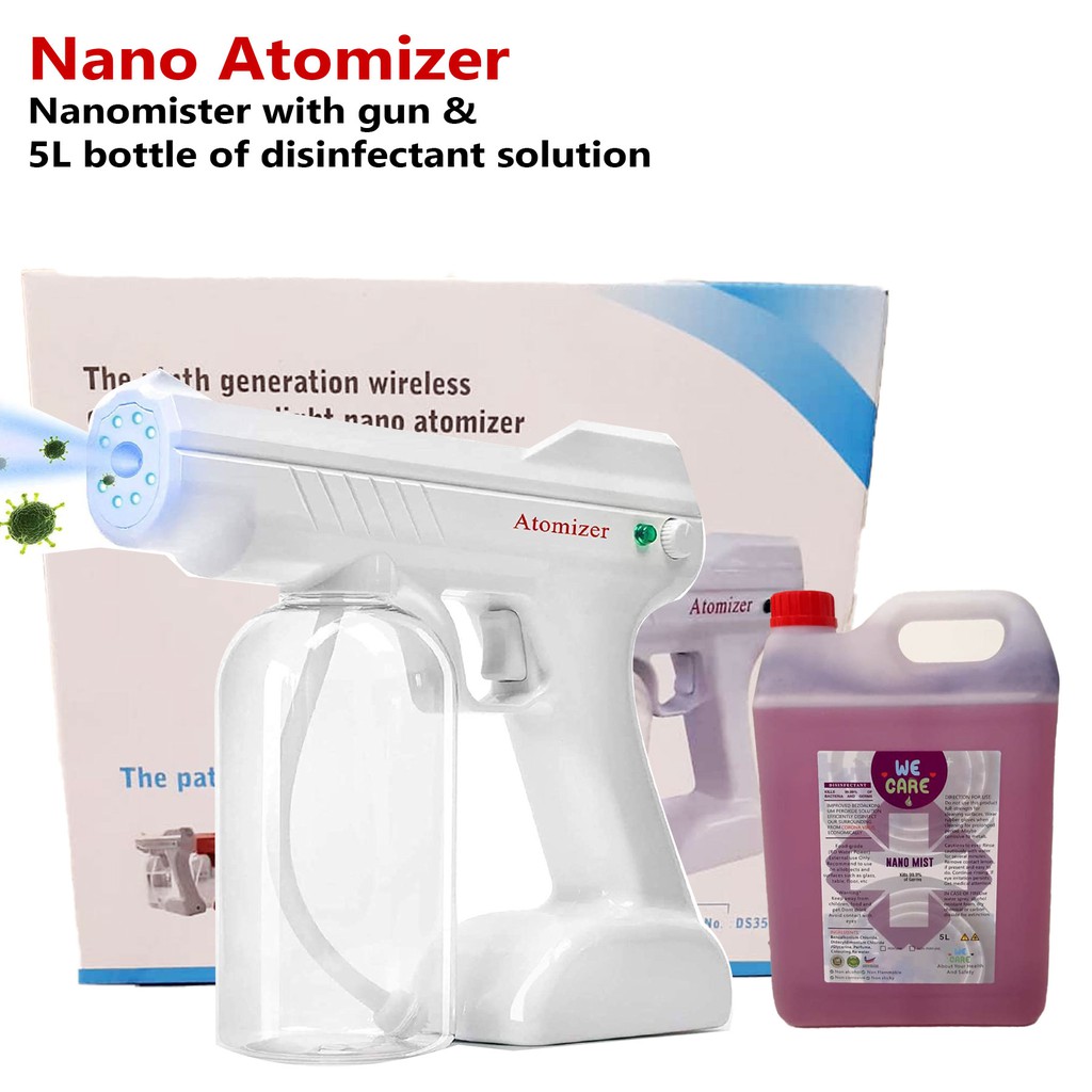 Wireless Rechargeable Nano Mist Fogging Spray Gun (800ml) + Alcohol