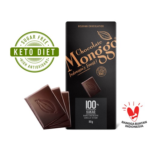 Hitam Monggo Chocolate | Dark Chocolate 100% Cocoa | Black Chocolate | Chocolate Keto Diet | 80G Chocolate Tablets | Shopee Singapore