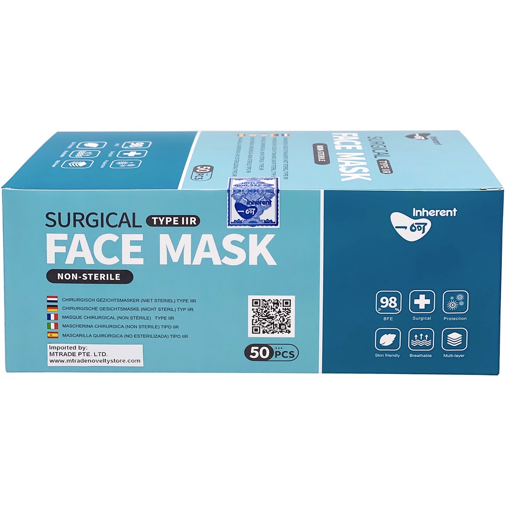 Inherent Type IIR 3Ply Medical Surgical Disposable Face Mask 50pcs/box